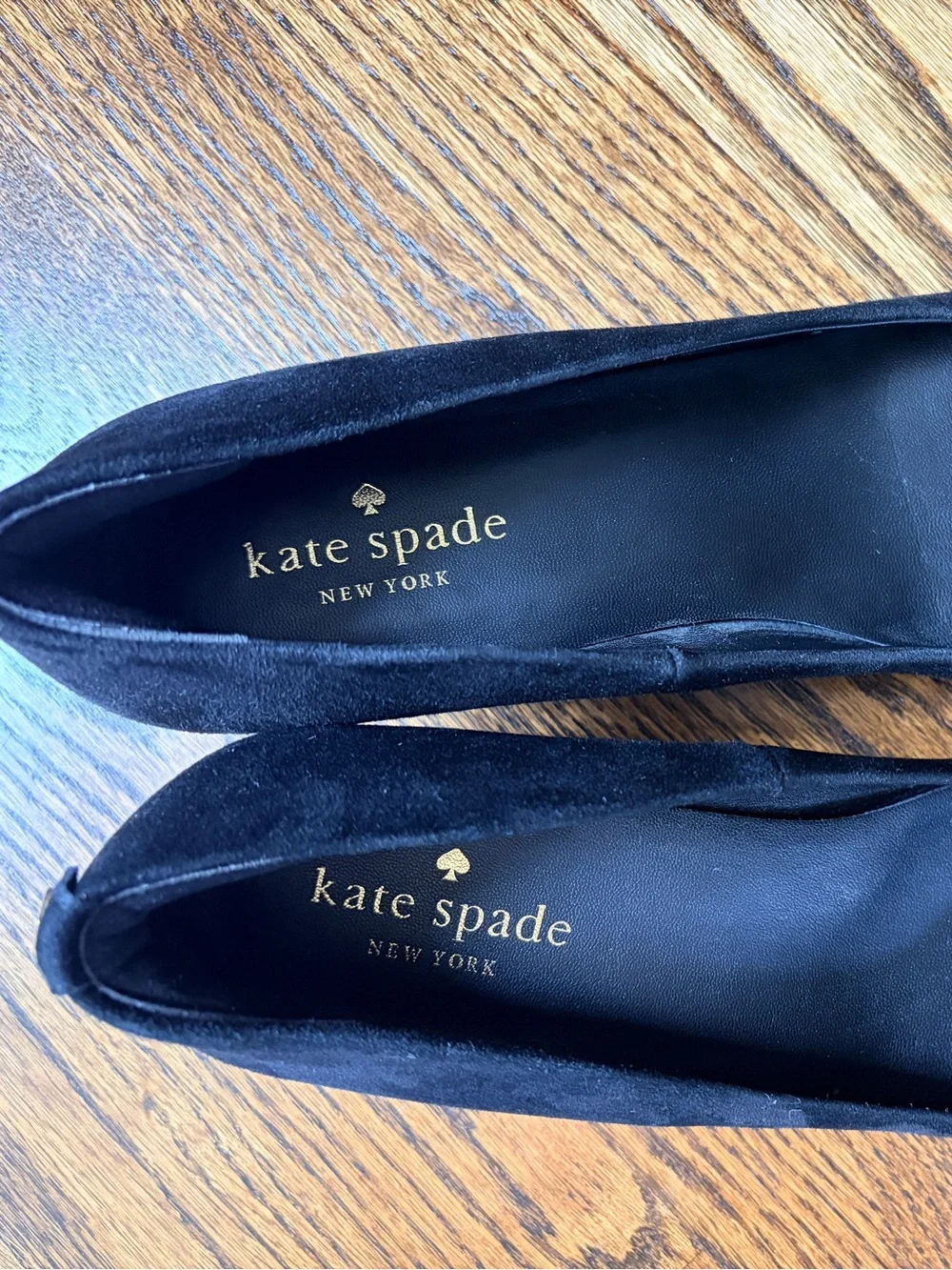 Kate Spade Black Suede Block Heel Pumps 7.5 Classic  Heel